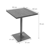 thumbnail of Bistrotafel HWC-H10, bartafel countertafel, industriële gastronomie iepenhout MVG-gecertificeerd 76x60x60cm ~ lichtbruin