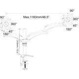 thumbnail of JENIMAGE ME230TK-Tischhalterung - 2 Monitore Neigen -90 bis +45 Grad Drehen 180 Grad Schwenken 360 Grad fuer 15 bis 27 Zoll
