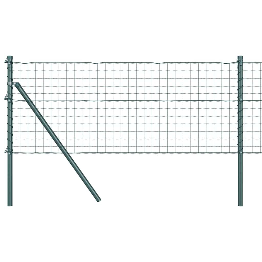 vidaXL Zaun mit Pfosten Grün 0,8 x 10 m Stahl und PVC