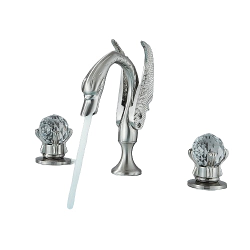 ADRIAN | 3-Loch Badarmatur  großer Schwan Chrom | Hotel Gastronomie luxuriöser Design Wasserhahn Badewanne 2 Griff Mischbatterie Waschtischarmatur