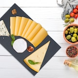 thumbnail of Relaxdays Schieferplatte 6er Set, Servierplatte rechteckig, 26 x 16 cm, zum Servieren von Käse, Sushi, Desserts, schwarz