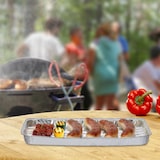 thumbnail of Relaxdays Grillschale Alu, 40er Set, 34 x 22 cm, Aluschalen für Grill, Alugrillschalen mit Löchern, bis 260 °C, silber