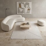thumbnail of Teppich Flur Geometrisch Pflegeleicht Waschbar Wohnzimmer Schlafzimmer Schadstoffgeprüft Läufer Creme 80x250 cm – LAVAREDO von Kadima Design