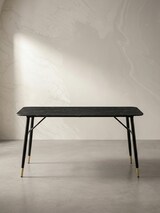 thumbnail of Esszimmertisch 140x80x76 cm Esstisch Schwarz in Marmor-Optik Modern, Küchentisch Klein, Speisetisch Rechteckig, Tisch Esszimmer mit