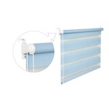 thumbnail of Doppelrollo Duorollo 75 cm breit 150 cm lang hellblau blau inkl. Seilzug Fensterrollo Klemmrollo Jal