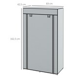 thumbnail of Stoffschrank Faltschrank 83x43x163 cm mit Kleiderstange 5 Fächern 2 Stoffschubladen Reißverschluss Stauraum Hellgrau Stahlrahmen