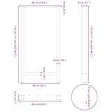 thumbnail of Pieds De Table De Bar En Acier Naturel, 2 Pièces, 60 X (110 111) Cm
