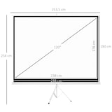 thumbnail of HOMCOM Pantalla de Proyector Manual con Soporte 120 Pulgadas Pantalla de Proyección Formato 4:3 con Altura Ajustable para Cine en Casa 244x183 cm