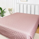 thumbnail of Tagesdecke Überwurf Bettüberwurf 220x240 Rosa Sofaüberwurf Rauten Gesteppt Wattiert warm
