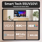 thumbnail of Smart Tech 55UV10V1 Fernseher 55 Zoll Smart TV VIDAA - HDR Fernseher mit 4K UHD, Bluetooth (2026)