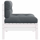 thumbnail of vidaXL Garten-Mittelsofa mit Kissen Weiß Massivholz Kiefer