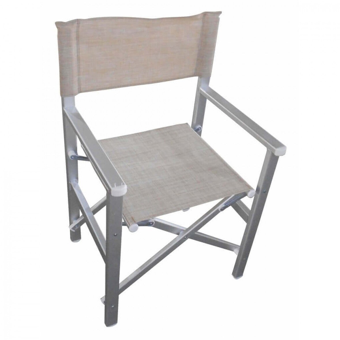 Sedia poltrona regista chiudibile da spiaggia in alluminio Text -  Beige