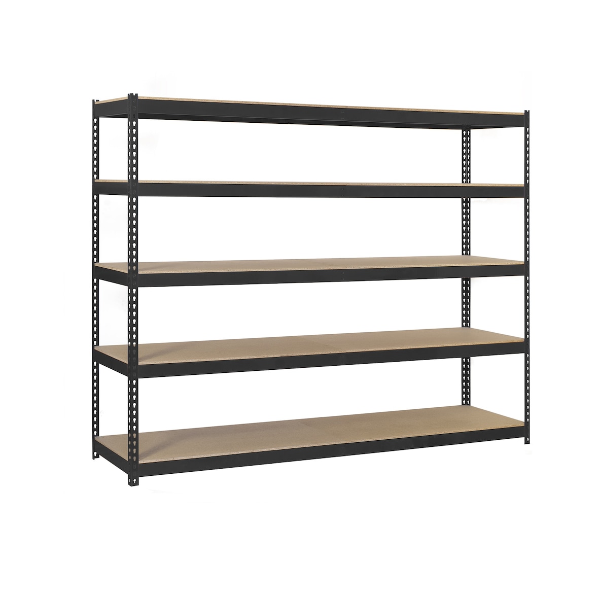 SimonRack Industrieregal, 2500x1200x450 mm, 400 kg am Biegepunkt, 5 Holzböden, Garagenregal, Anthrazit/Holz- Ecoforte