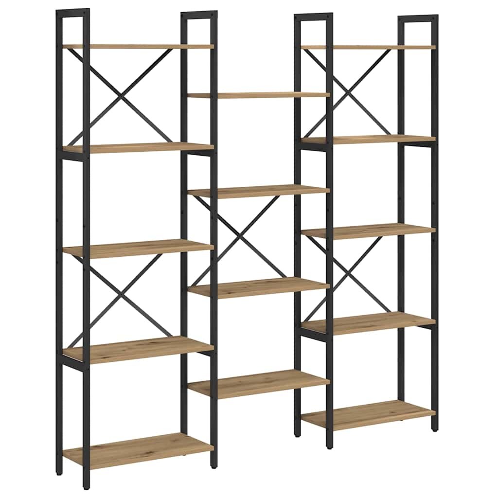 vidaXL Regal Eiche handwerklich 156 x 25 x 167.5 cm Holzwerkstoff