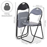 thumbnail of Klappstuhl 4er-Set, klappbarer Gästestuhl, gepolstert, leicht und bequem, Belastbarkeit 100 kg, Grau/Schwarz, Raburg Paul