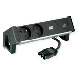 thumbnail of BACHMANN DESK2 ALU BLACK 2xUTE 1xUSBC 30W 0,2m GST18