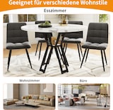 thumbnail of Merax Runder Esstisch 100 x 100 x 76cm mit kleinem Stauraum, marmorierte MDF-Platte, für 4-6 Personen, Schwarz
