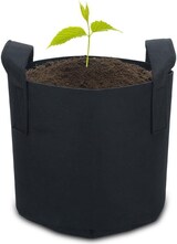 thumbnail of Intirilife 2x Vlies Pflanzsack in 56 Liter - 15 Gallon - 50 x 30 cm - Pflanzen Blumen Übertopf aus Vliesstoff mit Tragegriffen für Garten