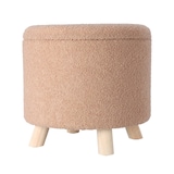 thumbnail of WellHome - Banco de armazenamento 100% poliéster Ø40x37cm 18L cor bege