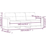 thumbnail of vidaXL 3-Sitzer-Sofa Hellgrau 180 cm Mikrofasergewebe