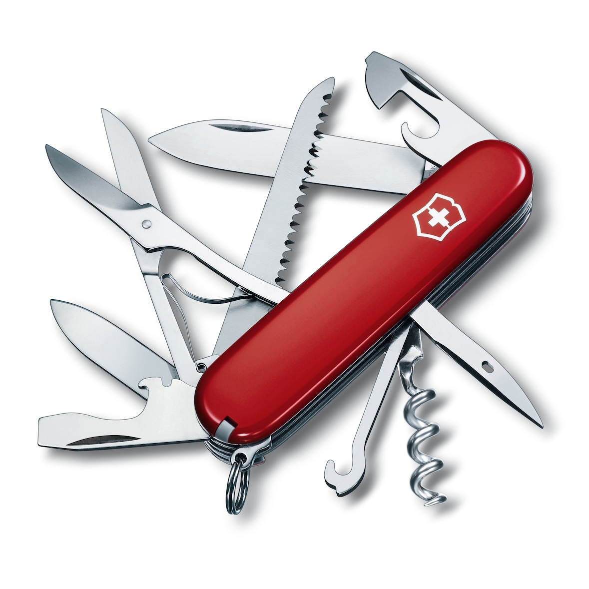 Victorinox Victorinox Huntsman kleine Mehrzweck-Taschenmesser, rot, mit 15 Werkzeugen, 91 mm.