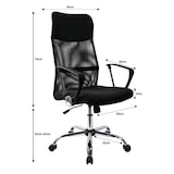 thumbnail of DASCK – Sedia da Ufficio Ergonomica con Schienale in Rete, Altezza Regolabile e Ruote Girevoli a 360° – Base Cromata e Braccioli Fissi
