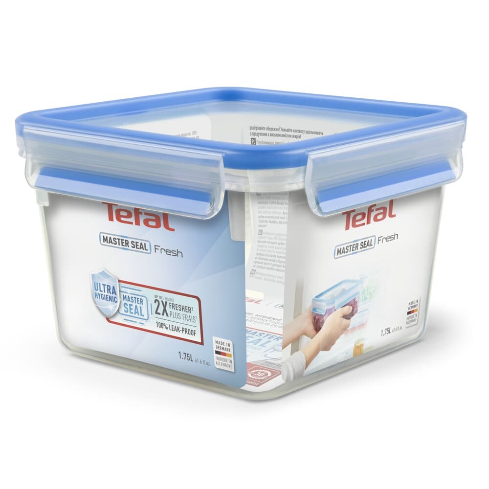 Boite masterseal fresh carré 1L -  100.00 cl Transparent / Cristal Carré Plastique Tefal 17.00x17.00 cm