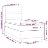 thumbnail of vidaXL Boxspringbett mit Matratze & LED Creme 90x200 cm Stoff