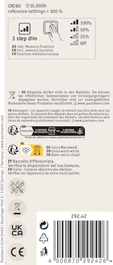 thumbnail of Paulmann Rustic Shine Standard 230 V Ampoules LED E27 Filament en forme de S  300lm 4,2W 1800K gradable Doré 29242