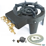 thumbnail of Estufa de gas para catering de hierro fundido real 9.8 kw 4 pies 3 grifos + manguera de gas y regulador