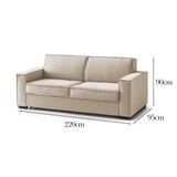 thumbnail of Dmora Divano fisso Ylenia, Divano a 3 posti, 100% Made in Italy, Sofà Soggiorno in tessuto, con Braccioli standard, Cm 220x95h90, Beige