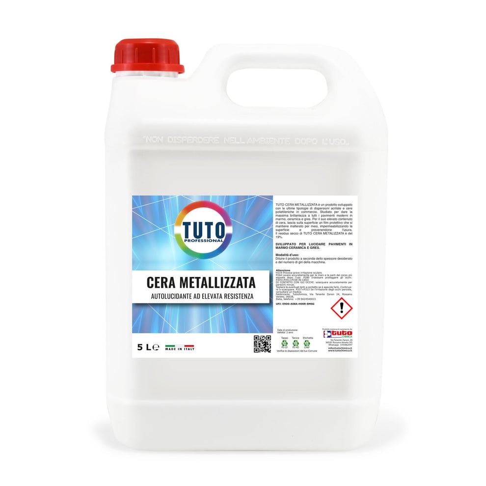 Tuto Cera Metallizzata Per Lucidare Pavimenti 5 LT - Prodotto Professionale - HACCP