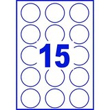thumbnail of 375 étiquettes enlevables Laser blanc, format Ø 51 mm (25 feuilles / cdt)