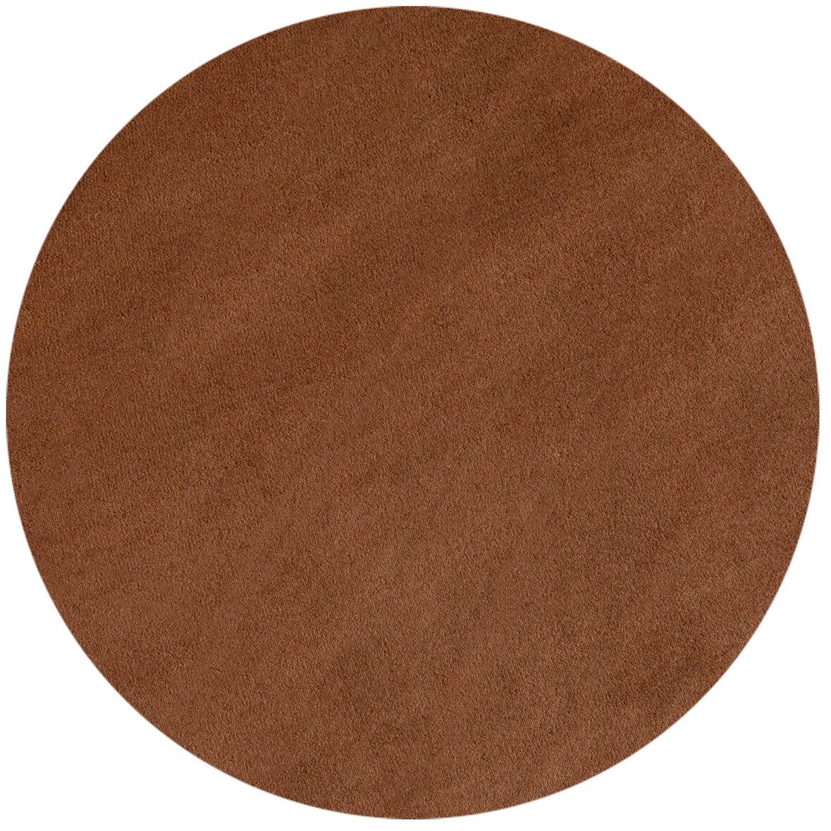 Teppich Wohnzimmer Einfarbig Pflegeleicht Waschbar Schlafzimmer OEKO-TEX Rund Braun 120x120 cm Schadstoffgeprüft – LECH von Kadima Design