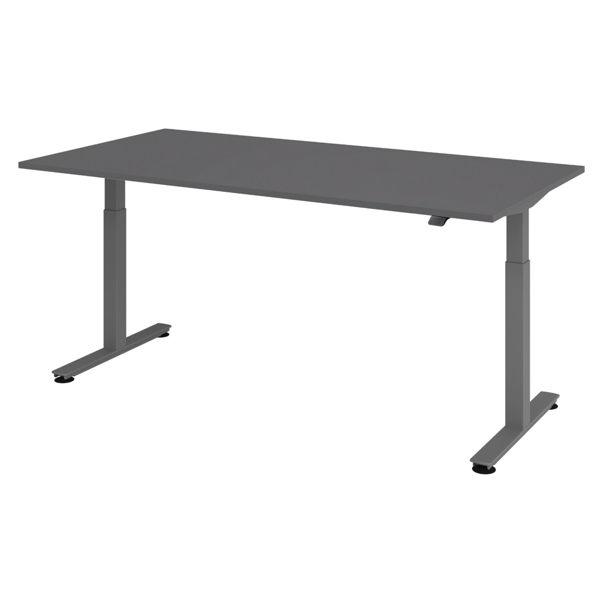 bümö elektrisch höhenverstellbarer Schreibtisch Graphit 200x100 cm, Gestell: Graphit - Büroschreibtisch höhenverstellbar elektrisch, elektrischer