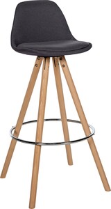 thumbnail of CHEFGASTRO Barhocker SALAMANCA Stoff Rund natura HxBxT 99x38x44cm Stoff Dunkelgrau Barstuhl