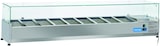 thumbnail of Edelstahl-Kühlvitrine für 9 GN1/3 Tabletts. Abmessungen 200x39.5x44h cm. Temperatur +2°C/+8°C. Kühlkopf VRX 20/38