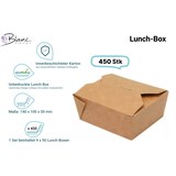 thumbnail of Lunch-Box 750ml 450 Stk, to go, take away, biologisch abbaubar, natürliches Design, weiße Innenschicht