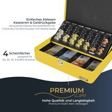 thumbnail of HMF 10015-17 Geldkassette mit Münzzählbrett, 30 x 24 x 9 cm, Gelb