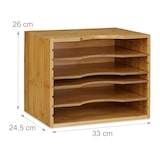 thumbnail of Relaxdays Briefablage, HxBxT:26x33x24,5cm, 4 variable Einlegeböden, Dokumentenablage aus Bambus, natur