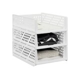 thumbnail of Relaxdays Schrank Organizer 3er Set, stapelbare Kleiderschrank Aufbewahrungsboxen, 13 x 33,5 x 43,5 cm, ausziehbar, weiß