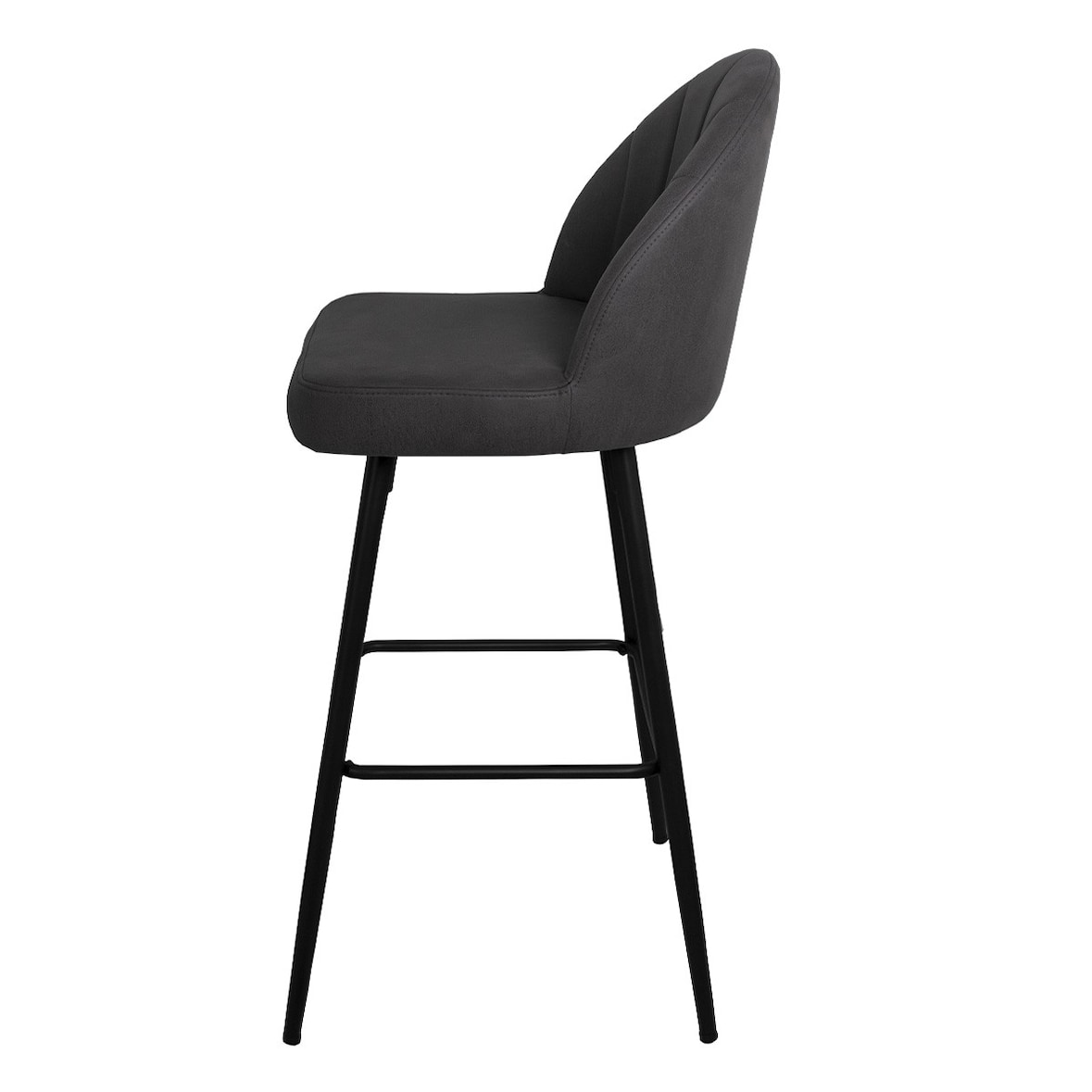 Tabouret de bar assise anthracite - H107 X L43 X P50 - assise H76cm