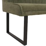 thumbnail of Hoekbank HWC-O82, eetkamerbank Bank, Oeko-Tex (310g/m²) chenille stof/textiel metaal 210x159cm ~ groen