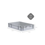 thumbnail of PROREGAL SuperSparSet 8x Eurobox NextGen Economy mit Auflagedeckel & 4x Verschlüsse Gelb, Griffe zu, HxBxT 12x40x60cm, 23L, Eurobehälter, Box