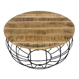thumbnail of Couchtisch XXL rund  ø 75 cm Gestell Metall Holzplatte massiv Wohnzimmer-Tisch : tabacco