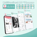 thumbnail of Mini Imprimante Portable Bluetooth Pour Étiquettes Et Photos Rose Blanc + Vert YONIS