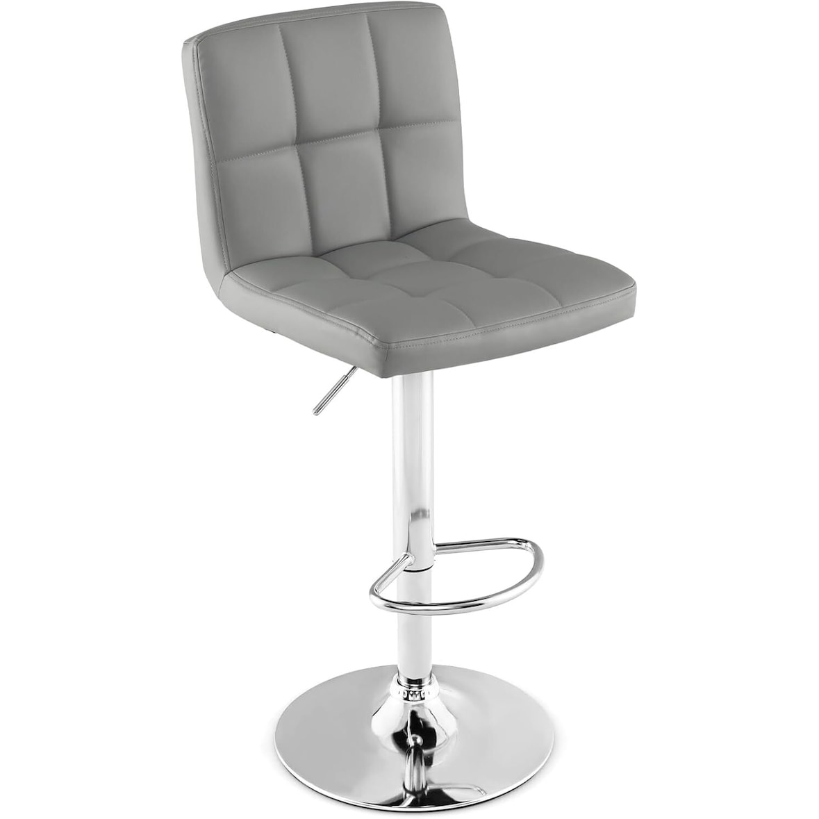 Banco de bar COSTWAY giratório em 360°, cadeira de bar com altura ajustável de 65 a 85 cm, feito de couro sintético