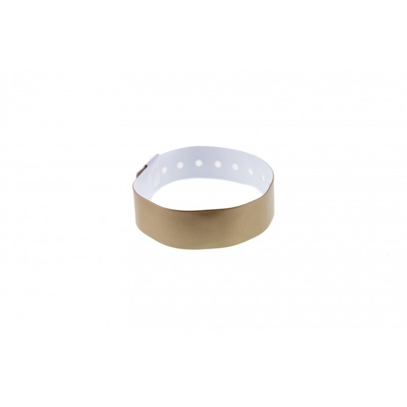Bracelet événementiel vinyle Type L - Métal - Or (lot de 100)