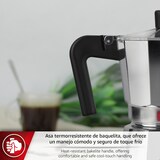 thumbnail of MAGEFESA KENIA Cafetera Italiana Plateada de 9 Tazas, Cuerpo en Aluminio Esmaltado y Mango de Baquelita, Apta en Todas las Cocinas Excepto Inducción