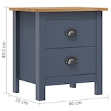 thumbnail of Tables de chevet Hill 2 pcs Gris 46x35x49,5 cm Bois de pin